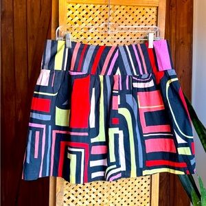 Kensie Multicolor Geometric Mini Skirt
